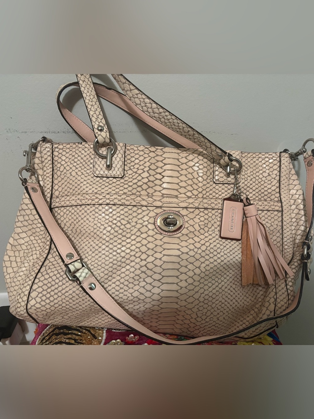 Coach Park Python Carryall tote (Model Style F24384) - Picture 3 of 11